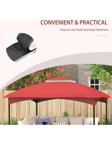 Toldo de Reemplazo para Gazebo Wheloy 3.05x3.66m Rojo
