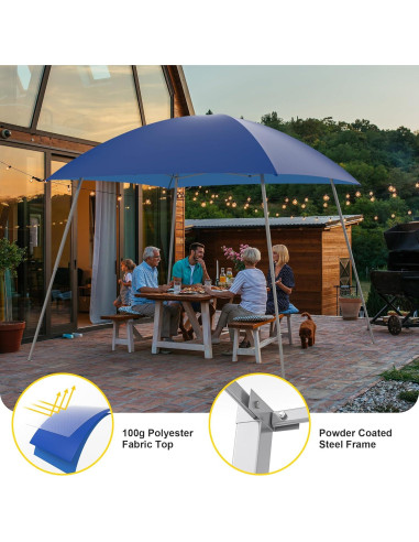 Carpa Plegable GOJOOASIS 2.44m x 2.44m Azul Impermeable