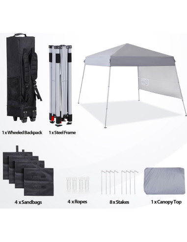 Carpa Plegable F2C 2.44x2.44m Impermeable con Bolsa y Ruedas