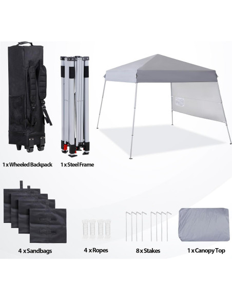 Carpa Plegable F2C 2.44x2.44m Impermeable con Bolsa y Ruedas Carpa Plegable F2C 2.44x2.44m Impermeable con Bolsa y Ruedas