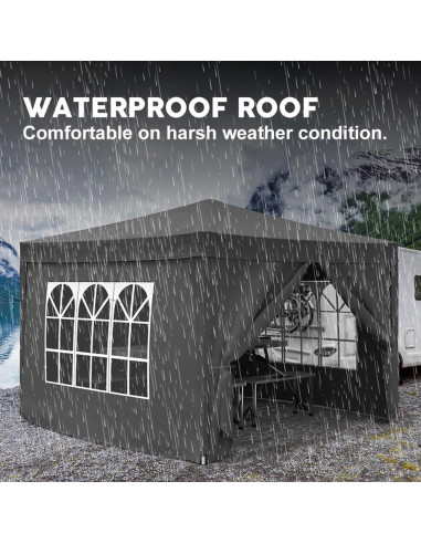 Carpa Plegable 3x3m HXUHUWS Impermeable con Paredes Removibles