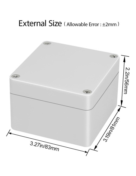 Caja de Proyecto Eléctrica HoHaing IP65 ABS 83x81x56mm Gris Caja de Proyecto Eléctrica HoHaing IP65 ABS 83x81x56mm Gris