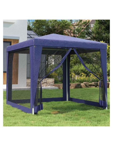 Carpa de Fiesta KCCKOM 250x250cm con 4 Paredes de Malla Azul Carpa de Fiesta KCCKOM 250x250cm con 4 Paredes de Malla Azul