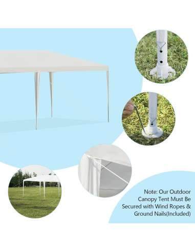Carpa Impermeable Tangkula 3x9m con 6 Paredes y 2 Puertas