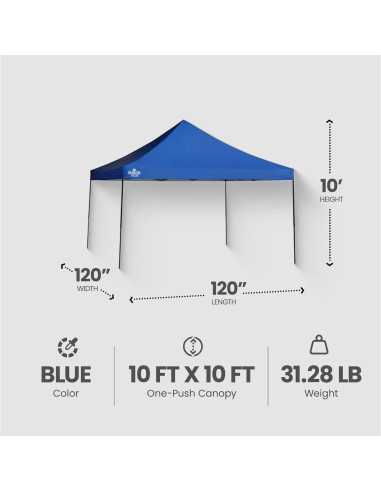Carpa Plegable ShelterLogic 3.05x3.05m Azul para 12 Personas