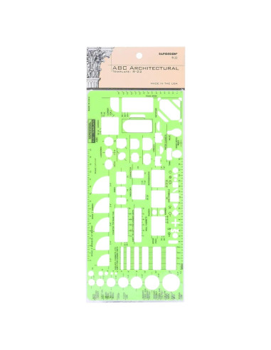 Plantilla Arquitectónica Rapidesign R22 Escala 1/4" 29.21x11.56 cm