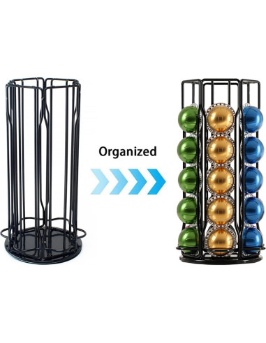 Soporte para Cápsulas de Café SEVENLINE Negro - Almacena 30 Cápsulas Nespresso Vertuo