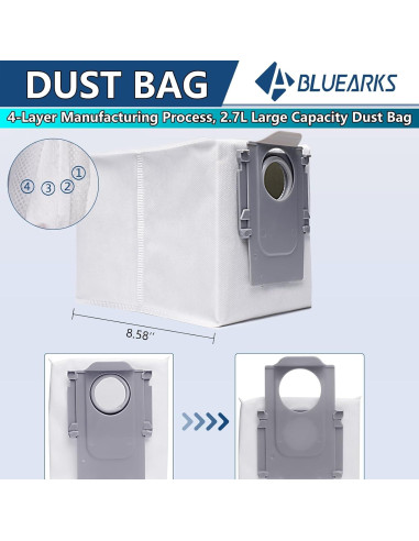 Kit de Repuestos Bluearks para Aspiradora Roborock Qrevo Curv