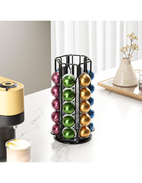 Soporte para Cápsulas de Café SEVENLINE Negro - Almacena 30 Cápsulas Nespresso Vertuo Soporte para Cápsulas de Café SEVENLINE Negro - Almacena 30 Cápsulas Nespresso Vertuo