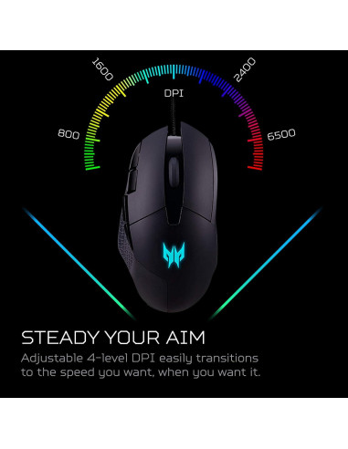 Ratón Gaming Acer Predator Cestus 315 con Sensor PixArt y 8 Botones