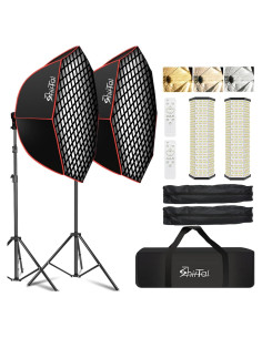 Kit de Iluminación Softbox Octagonal 95 cm 110W LED SHIRTAL