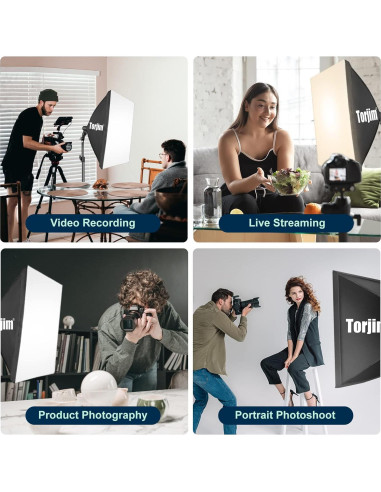 Kit de Iluminación Fotográfica Torjim Softbox 2Pcs 70x70cm 85W