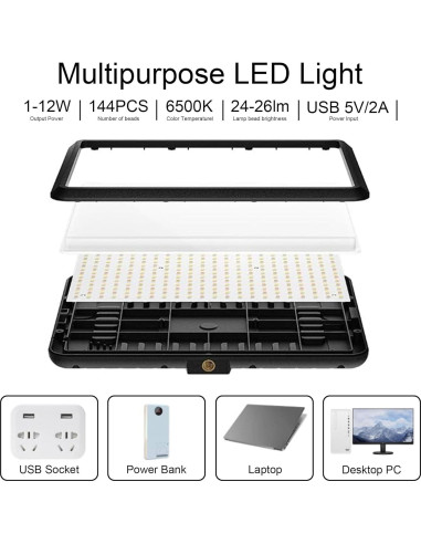 Kit de Estudio Fotográfico Portátil BYSTONE 40.64x40.64 cm con 288 LED y 15 Fondos