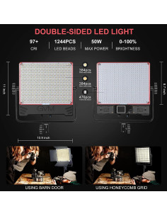 Kit de Iluminación LED GVM 50W RGB Bi-Color con Control APP 2