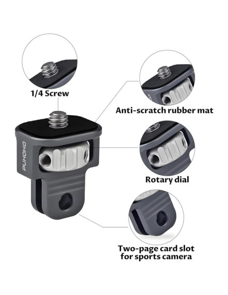 Adaptador de Montaje para Cámara PUKOKO 1/4" Aluminio CNC Adaptador de Montaje para Cámara PUKOKO 1/4" Aluminio CNC