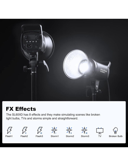 Luz de Video LED Godox SL60IID 70W CRI96+ 5600K Montura Bowens Luz de Video LED Godox SL60IID 70W CRI96+ 5600K Montura Bowens