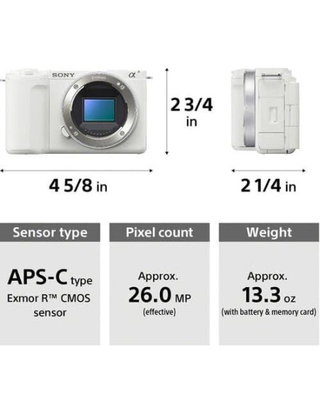 Cámara Sin Espejo Sony Alpha ZV-E10 II Blanco + Accesorios Cámara Sin Espejo Sony Alpha ZV-E10 II Blanco + Accesorios