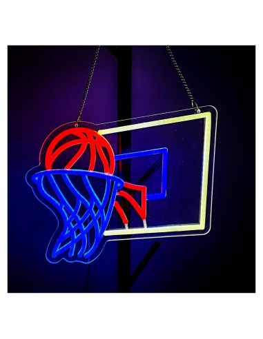 Cartel de Neón Baloncesto ASIUXIRS 35.56 cm con Cadena