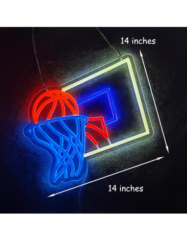 Cartel de Neón Baloncesto ASIUXIRS 35.56 cm con Cadena
