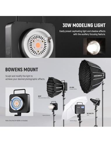 Flash de Estudio NEEWER Q4 400Ws TTL para Sony con Disparador