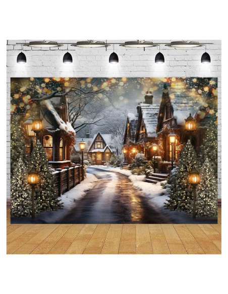 Fondo Fotográfico Navidad Noche Nevosa 270x180cm Vinilo Fondo Fotográfico Navidad Noche Nevosa 270x180cm Vinilo