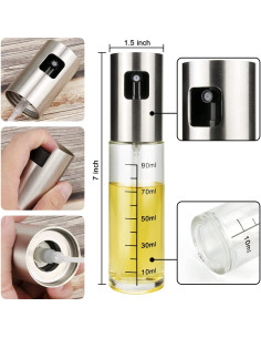 Pulverizador de Aceite AILELAN 100ml Acero Inoxidable y Vidrio 2