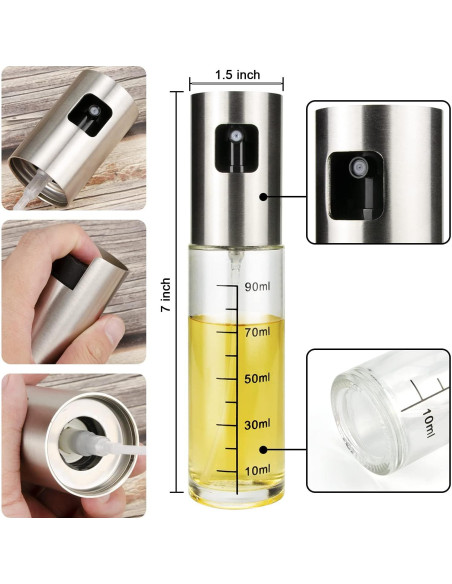 Pulverizador de Aceite AILELAN 100ml Acero Inoxidable y Vidrio Pulverizador de Aceite AILELAN 100ml Acero Inoxidable y Vidrio