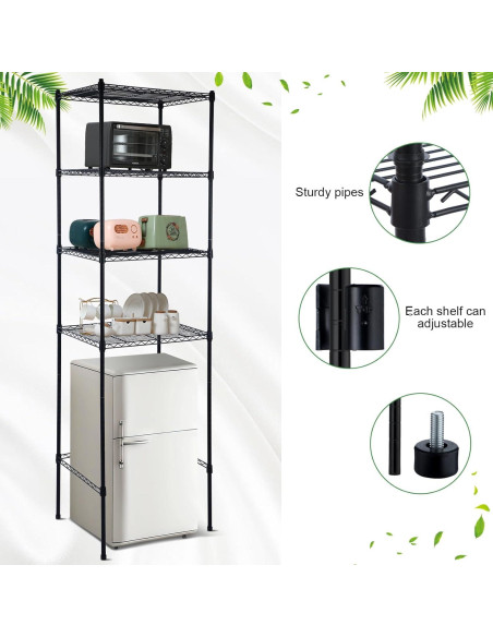 Soporte Organizador Huwena para Mini Nevera 4 Niveles Negro Soporte Organizador Huwena para Mini Nevera 4 Niveles Negro