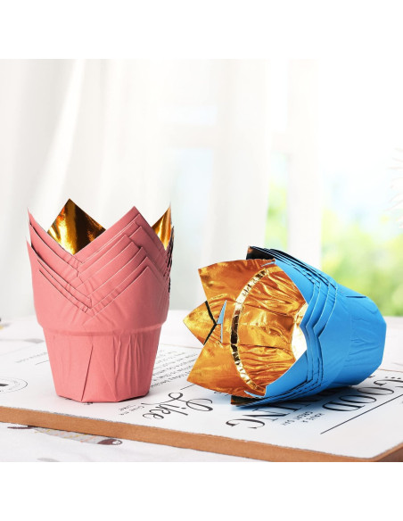 Forros de Cupcake Tulipán Dorado PARTYHIPPO 100 Pcs 6.86 cm Forros de Cupcake Tulipán Dorado PARTYHIPPO 100 Pcs 6.86 cm