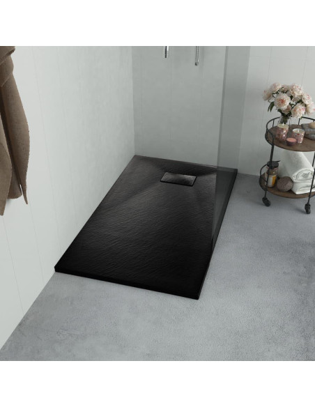 Base de Ducha vidaXL 80x80 cm Antideslizante Negro SMC Base de Ducha vidaXL 80x80 cm Antideslizante Negro SMC