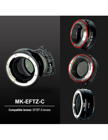Adaptador de Lente Meike MK-EFTZ-C para Nikon Z con Filtros ND y UV