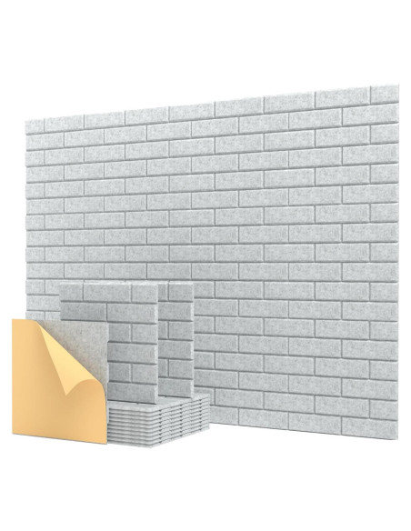 Paneles Acústicos Aislantes Kuchoow 12 Piezas Gris Ladrillo Paneles Acústicos Aislantes Kuchoow 12 Piezas Gris Ladrillo