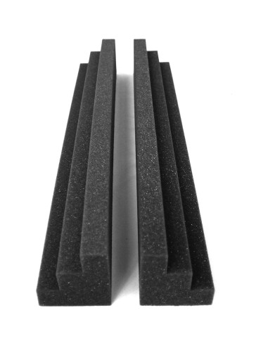 Paneles de Espuma Acústica Wedge 2 Unidades Carbón 60x10x7.6cm