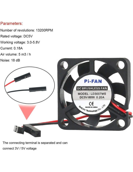 Ventilador Raspberry Pi 2pcs MakerFocus 3.3V 5V Silencioso Ventilador Raspberry Pi 2pcs MakerFocus 3.3V 5V Silencioso