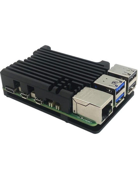 Caja de Aluminio para Raspberry Pi 5 con Enfriador Pasivo Caja de Aluminio para Raspberry Pi 5 con Enfriador Pasivo