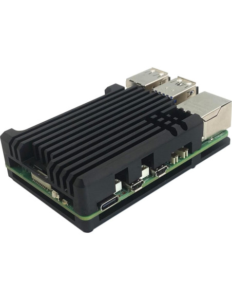 Caja de Aluminio para Raspberry Pi 5 con Enfriador Pasivo Caja de Aluminio para Raspberry Pi 5 con Enfriador Pasivo