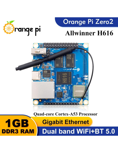 Computadora Orange Pi Zero 2 1GB DDR3 Quad Core 64 Bit Computadora Orange Pi Zero 2 1GB DDR3 Quad Core 64 Bit