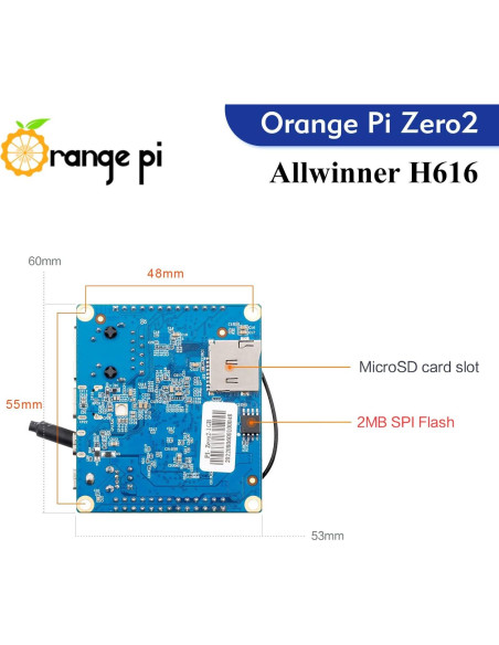 Computadora Orange Pi Zero 2 1GB DDR3 Quad Core 64 Bit Computadora Orange Pi Zero 2 1GB DDR3 Quad Core 64 Bit