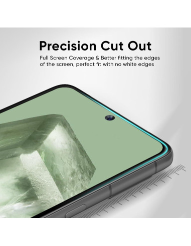 Protector de Pantalla FLOLAB para Google Pixel 8 - 2 Piezas, Vidrio Templado 3D, Ultra Claro, Anti-Rayones