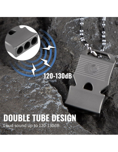 Silbato de Emergencia TACRAY de Titanio 120dB Portátil