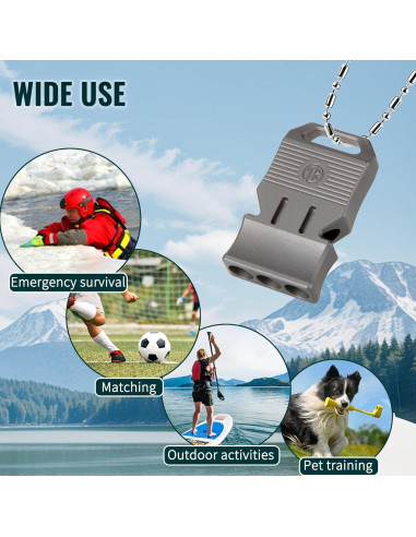 Silbato de Emergencia TACRAY de Titanio 120dB Portátil