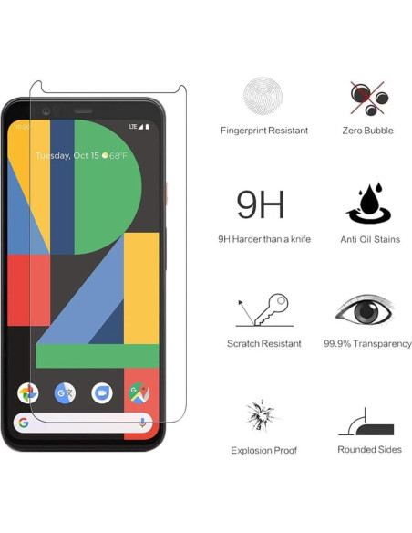 Protector de Pantalla Vidrio Templado ENGFYADSY para Google Pixel 4 Protector de Pantalla Vidrio Templado ENGFYADSY para Google Pixel 4