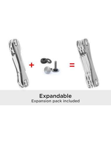 KeySmart Clásico - Organizador de Llaves Titanio (hasta 14 llaves)