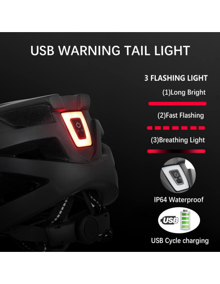 Casco de Bicicleta JEPOZRA Unisex Ajustable con Luz LED Casco de Bicicleta JEPOZRA Unisex Ajustable con Luz LED