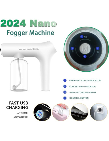 Atomizador Nano ZSYATN 380ml Inalámbrico con Luz LED Azul