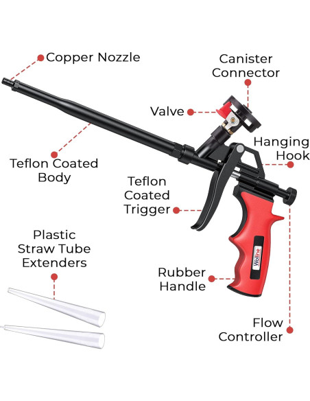 Pistola de Espuma Wolline Profesional 2 Paquete Rojo Pistola de Espuma Wolline Profesional 2 Paquete Rojo