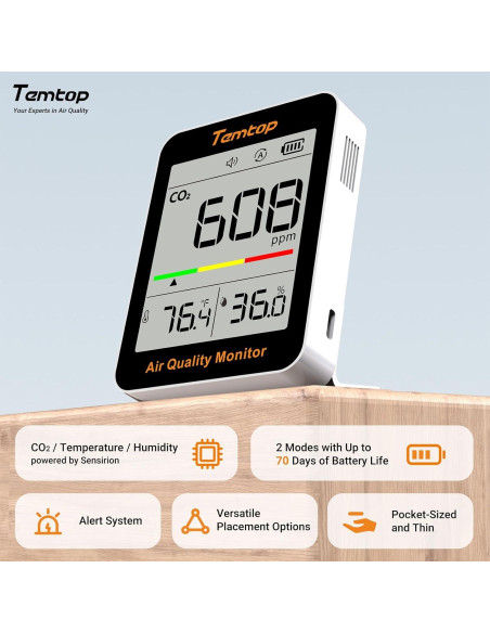 Monitor de Calidad del Aire Temtop S1 y C1 - PM2.5 y CO2 Monitor de Calidad del Aire Temtop S1 y C1 - PM2.5 y CO2