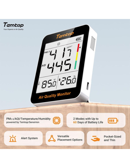 Monitor de Calidad del Aire Temtop S1 y C1 - PM2.5 y CO2 Monitor de Calidad del Aire Temtop S1 y C1 - PM2.5 y CO2