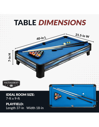Mesa de Billar Compacta Hathaway Breakout 102x54.6cm Azul
