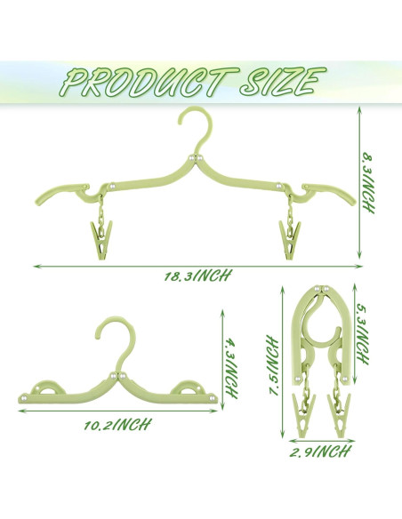Perchas de Viaje Plegables Maitys 24 Piezas con Clips Perchas de Viaje Plegables Maitys 24 Piezas con Clips